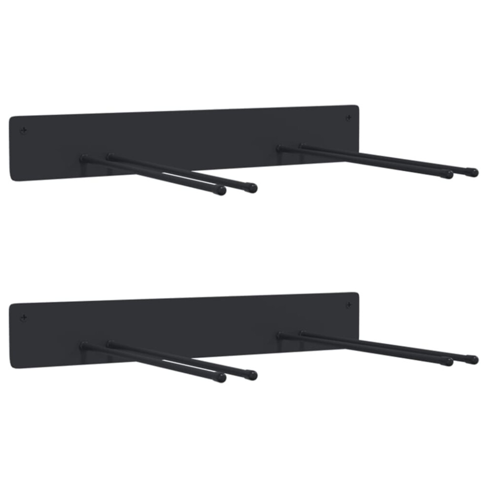(2 pcs) vidaXL Garden Tool Storage Racks Wall Tool Organiser Tool Hanger Black Steel