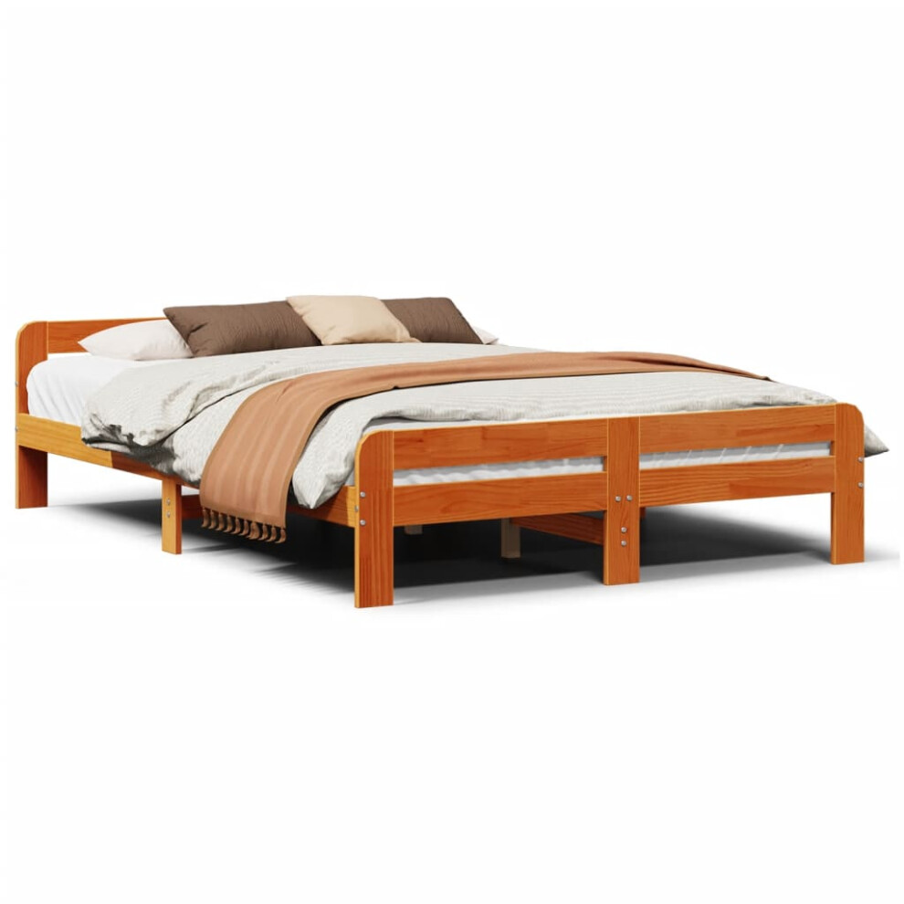 Vidaxl (Wax Brown, 160 X 200 Cm) Bed Frame Without Mattress Bed Base Solid Wood Pine