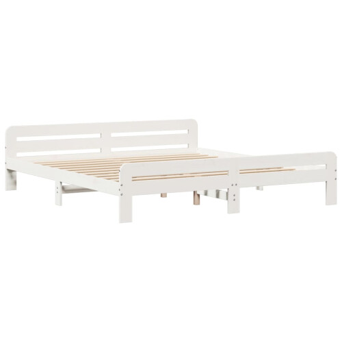 VidaXL (white, 180 x 200 cm) vidaXL Bed Frame without Mattress Bed Base Solid Wood Pine 2