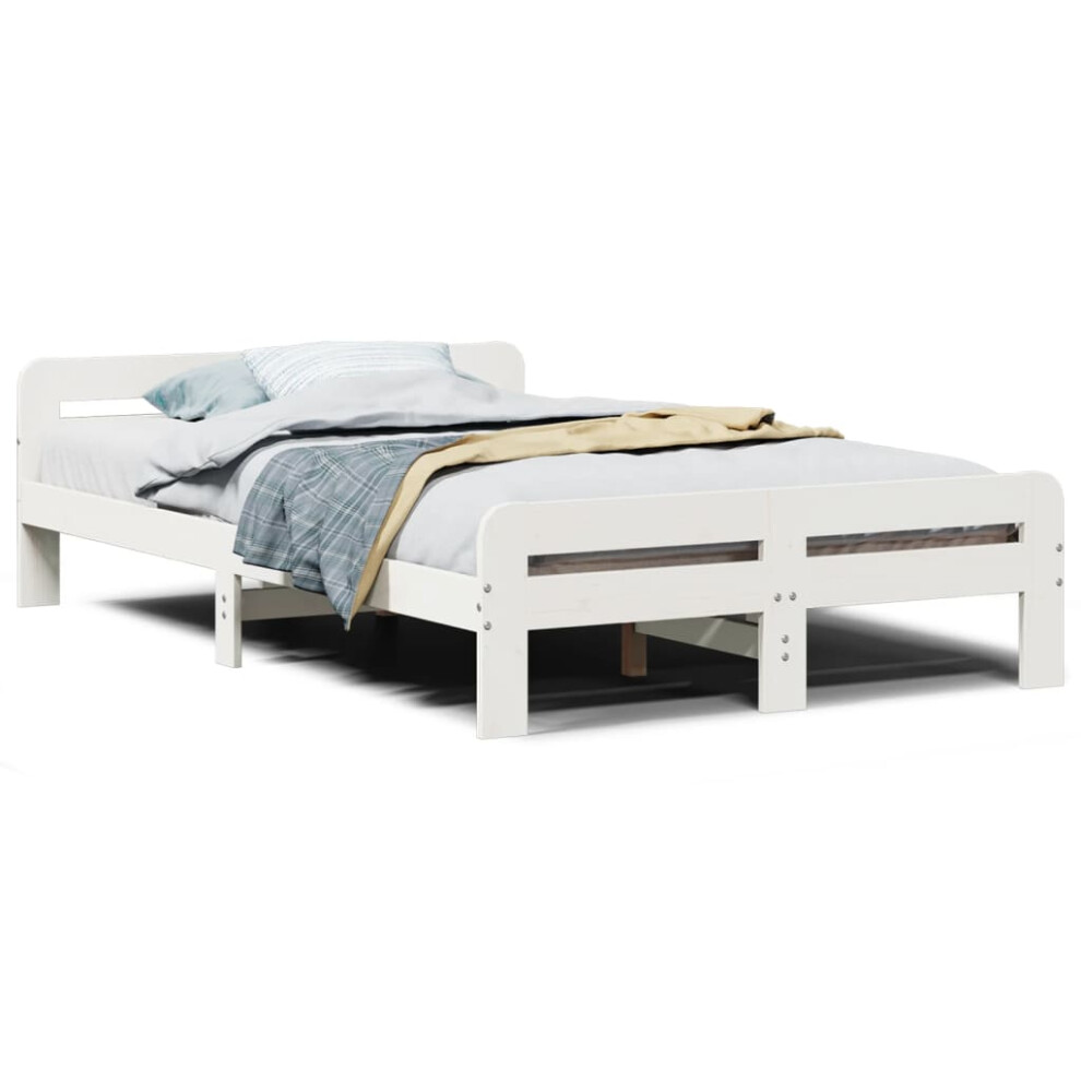 (white, 120 x 190 cm) vidaXL Bed Frame without Mattress Bed Base Solid Wood Pine