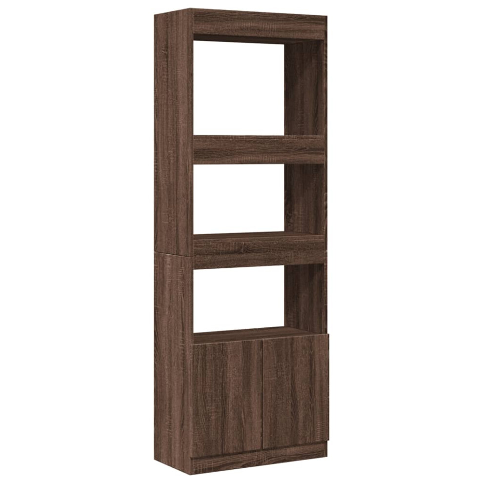 (brown oak, 63 x 33 x 180 cm) vidaXL Highboard Sideboard Storage Organiser Cabinet Cupboard Engineered Wood