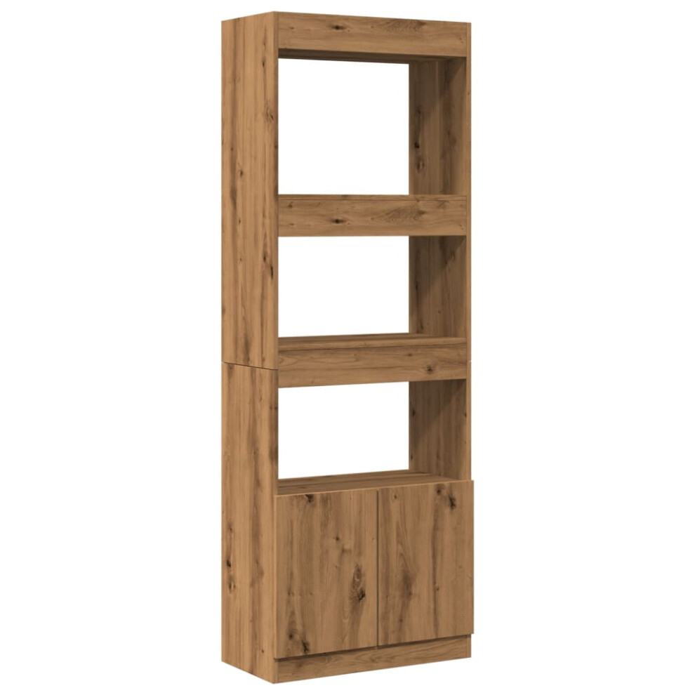 (oak, 63 x 33 x 180 cm) vidaXL Highboard Sideboard Storage Organiser Cabinet Cupboard Engineered Wood