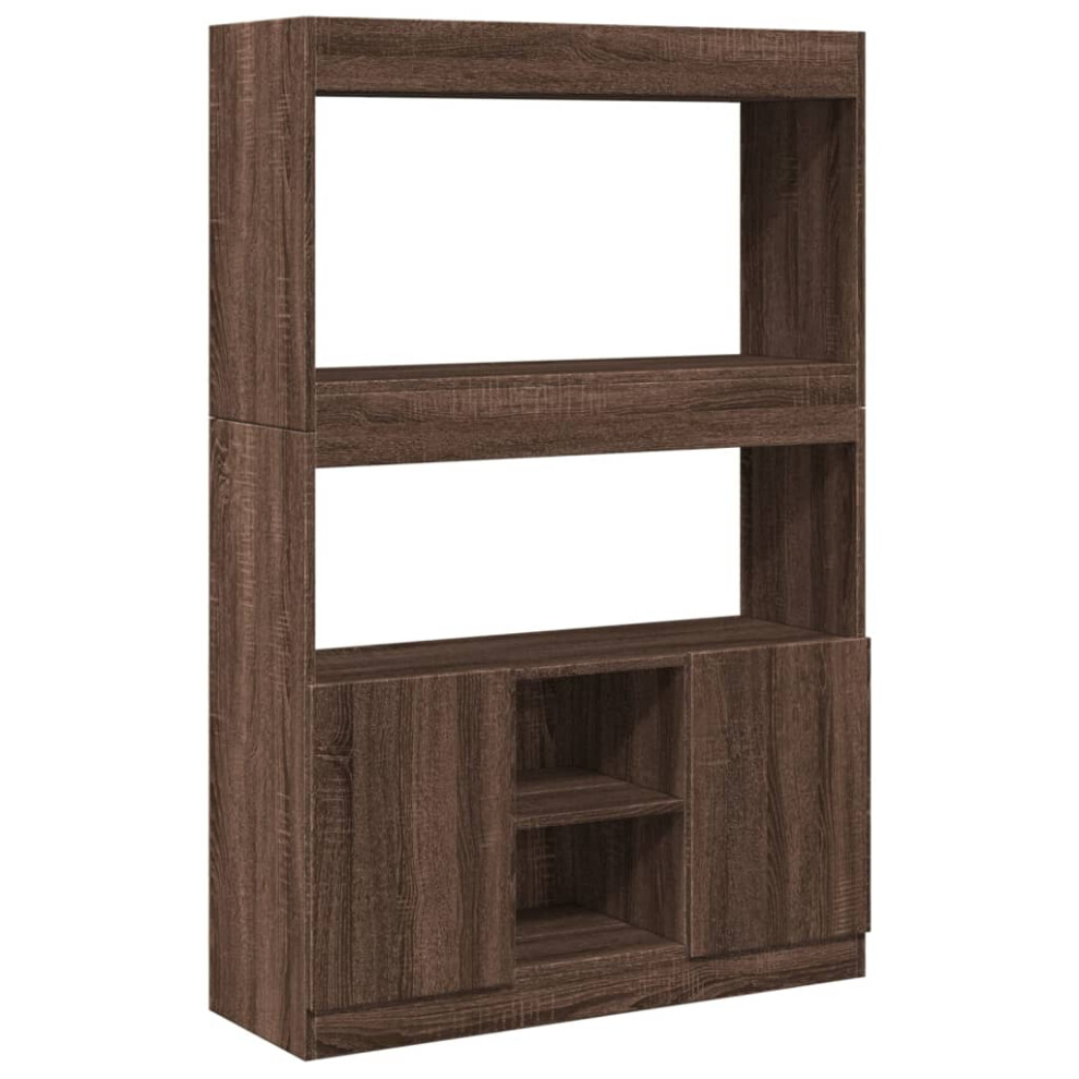 Vidaxl (Brown Oak, 92 X 33 X 140 Cm) Highboard Sideboard Storage Organiser Cabinet Cupboard Engineered Wood