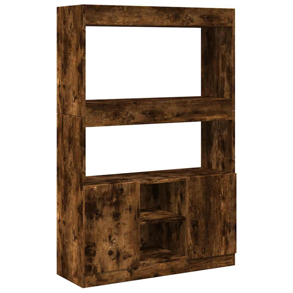 Vidaxl (Smoked Oak, 92 X 33 X 140 Cm) Highboard Sideboard Storage Organiser Cabinet Cupboard Engineered Wood