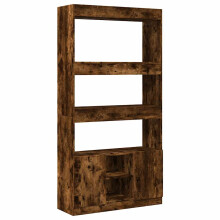 (smoked oak, 92 x 33 x 180 cm) vidaXL Highboard Sideboard Storage Organiser Cabinet Cupboard Engineered Wood