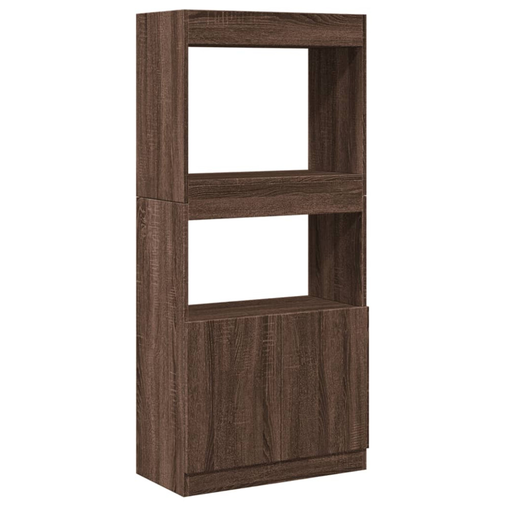 (brown oak, 63 X 33 X 140 cm) vidaXL Highboard Sideboard Storage Organiser Cabinet Cupboard Engineered Wood