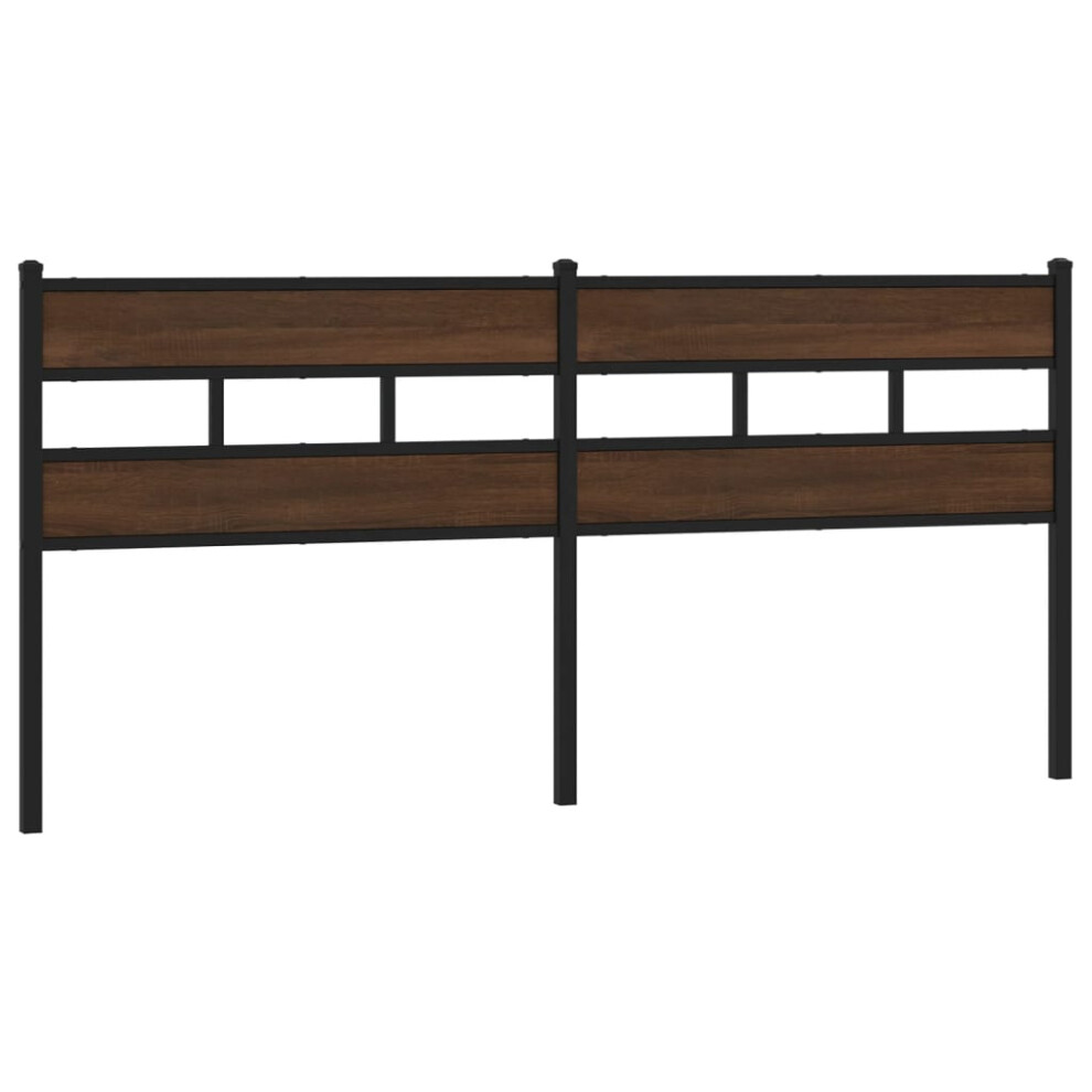 (brown oak, 190 cm) vidaXL Headboard Bed Header Bed Headboard Brown Oak Steel and Engineered Wood