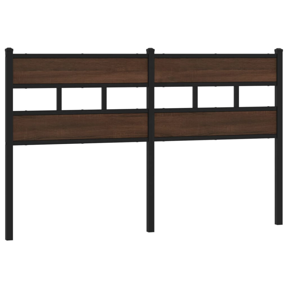 (brown oak, 160 cm) vidaXL Headboard Bed Header Bed Headboard Brown Oak Steel and Engineered Wood