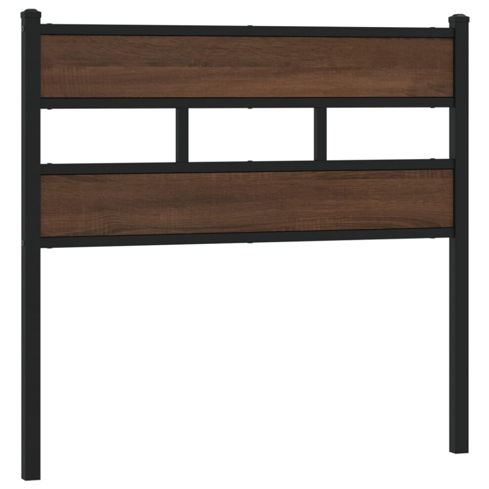 (brown oak, 80 cm) vidaXL Headboard Bed Header Bed Headboard Brown Oak Steel and Engineered Wood