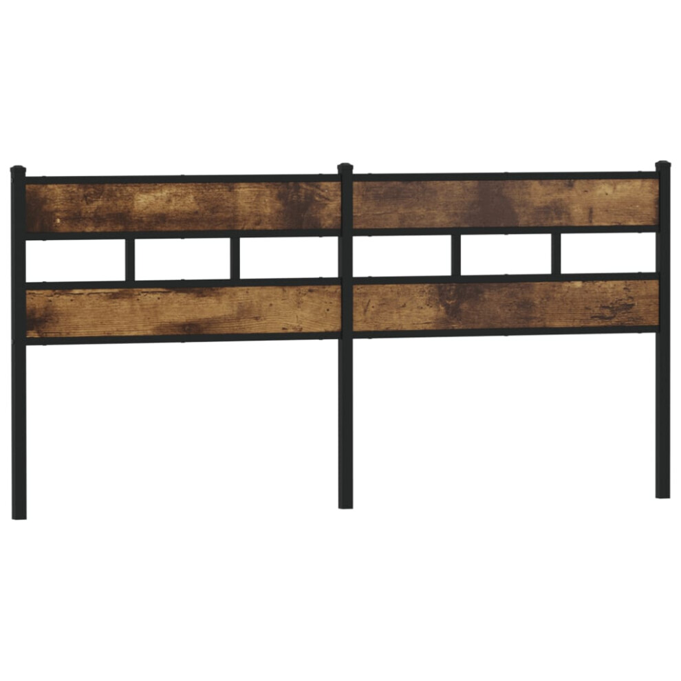 (smoked oak, 193 cm) vidaXL Headboard Bed Header Bed Headboard Brown Oak Steel and Engineered Wood