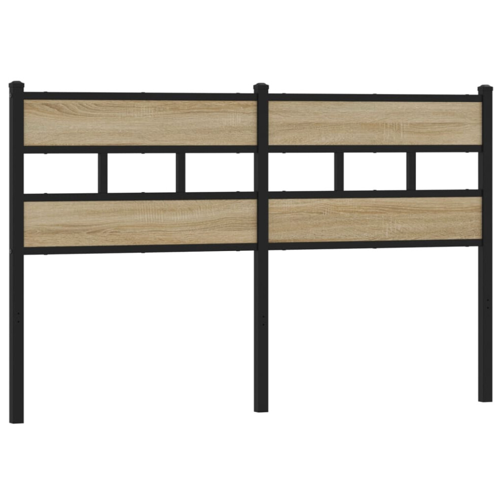 Vidaxl (Sonoma Oak, 150 Cm) Headboard Bed Header Bed Headboard Brown Oak Steel And Engineered Wood