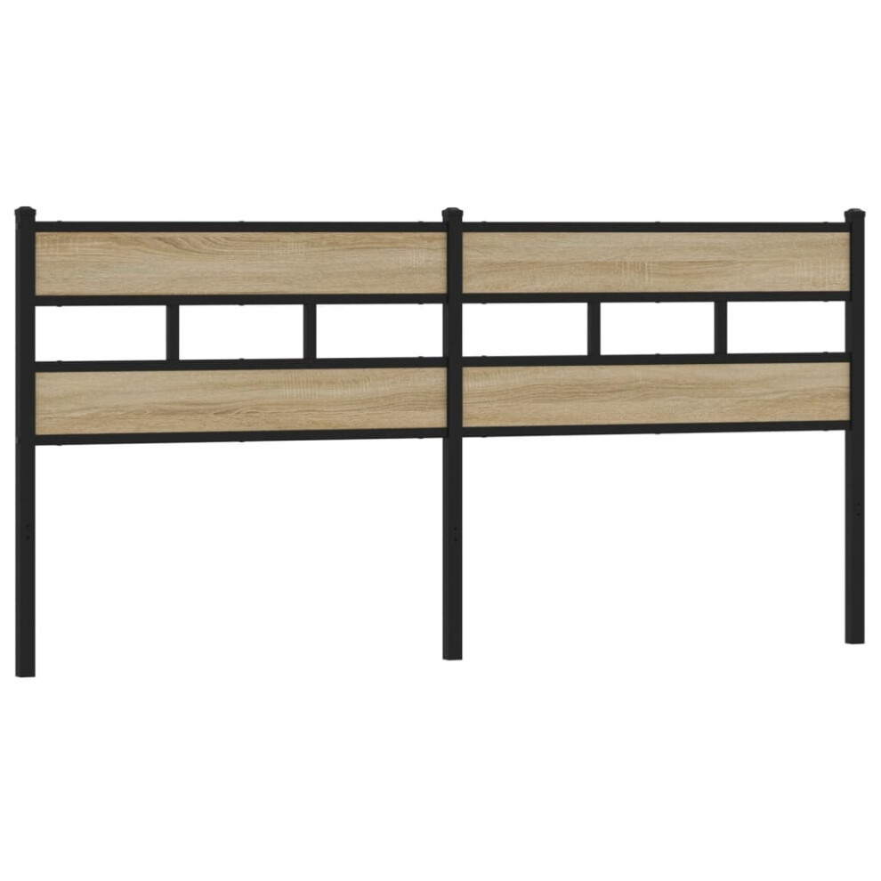 Vidaxl (Sonoma Oak, 193 Cm) Headboard Bed Header Bed Headboard Brown Oak Steel And Engineered Wood