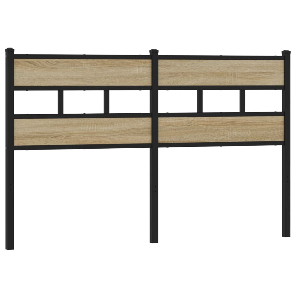 New Vidaxl (Sonoma Oak, 140 Cm) Headboard Bed Header Bed Headboard Oak Steel And Engineered Wood Brown