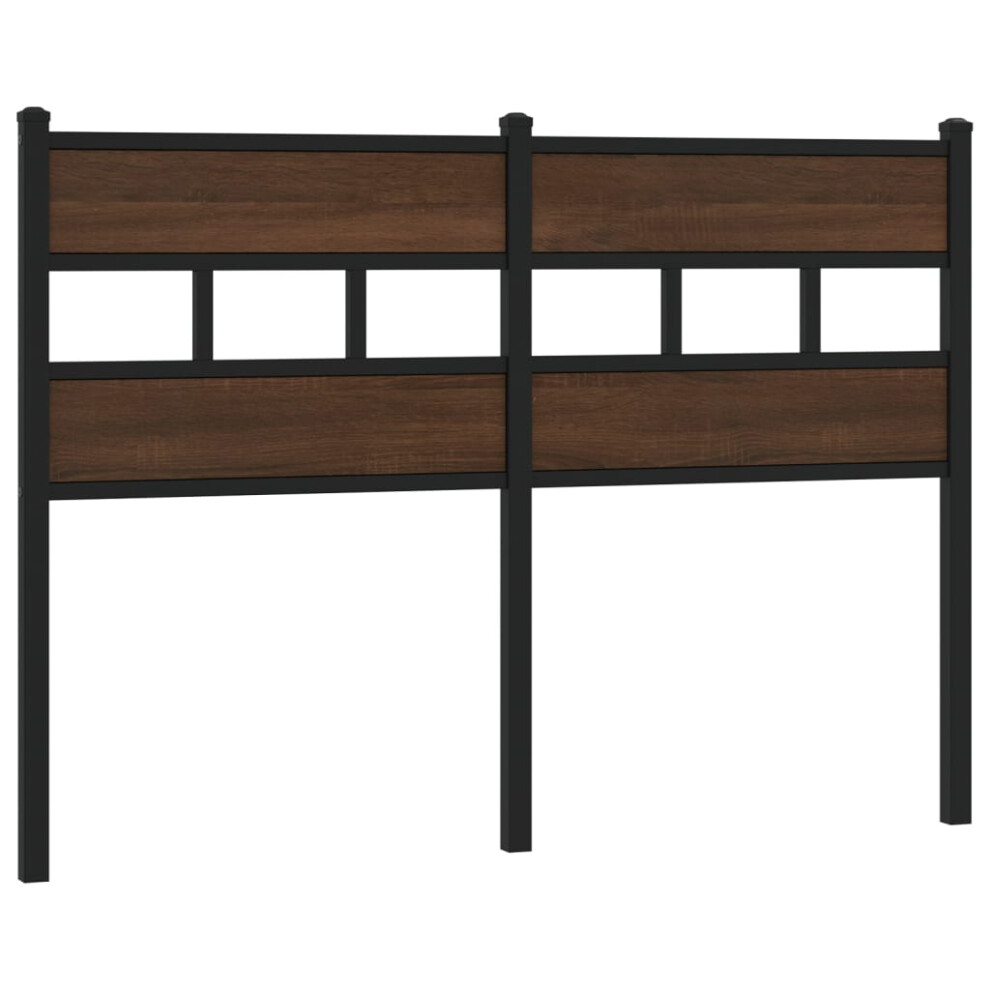 (brown oak, 120 cm) vidaXL Headboard Bed Header Bed Headboard Brown Oak Steel and Engineered Wood