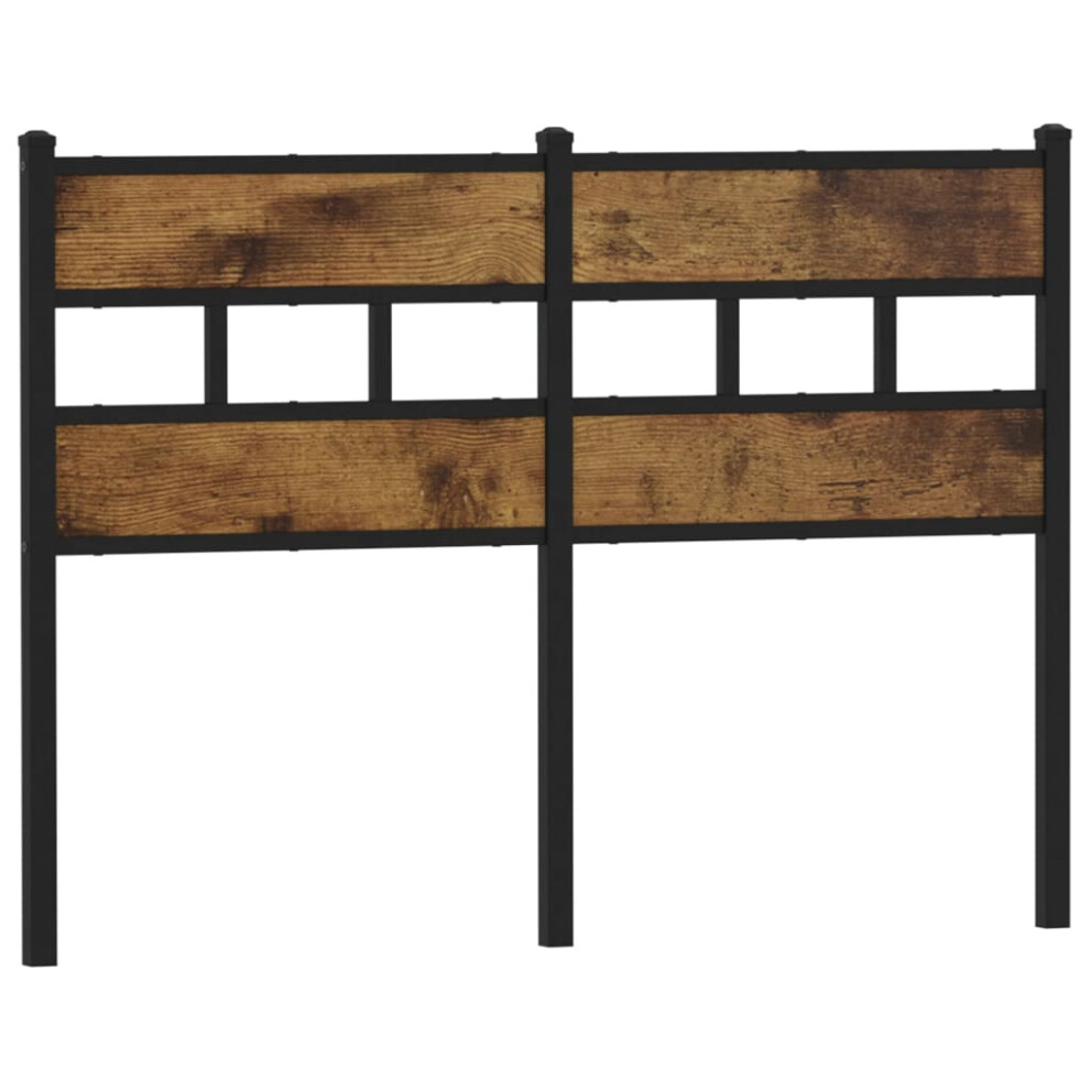 Vidaxl (Smoked Oak, 135 Cm) Headboard Bed Header Bed Headboard Brown Oak Steel And Engineered Wood