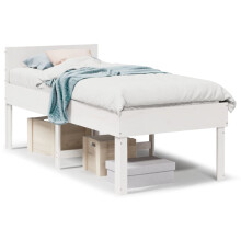 (white, 90 x 190 cm) vidaXL Bed Frame without Mattress Bed Base Mattress Foundation Solid Wood Pine