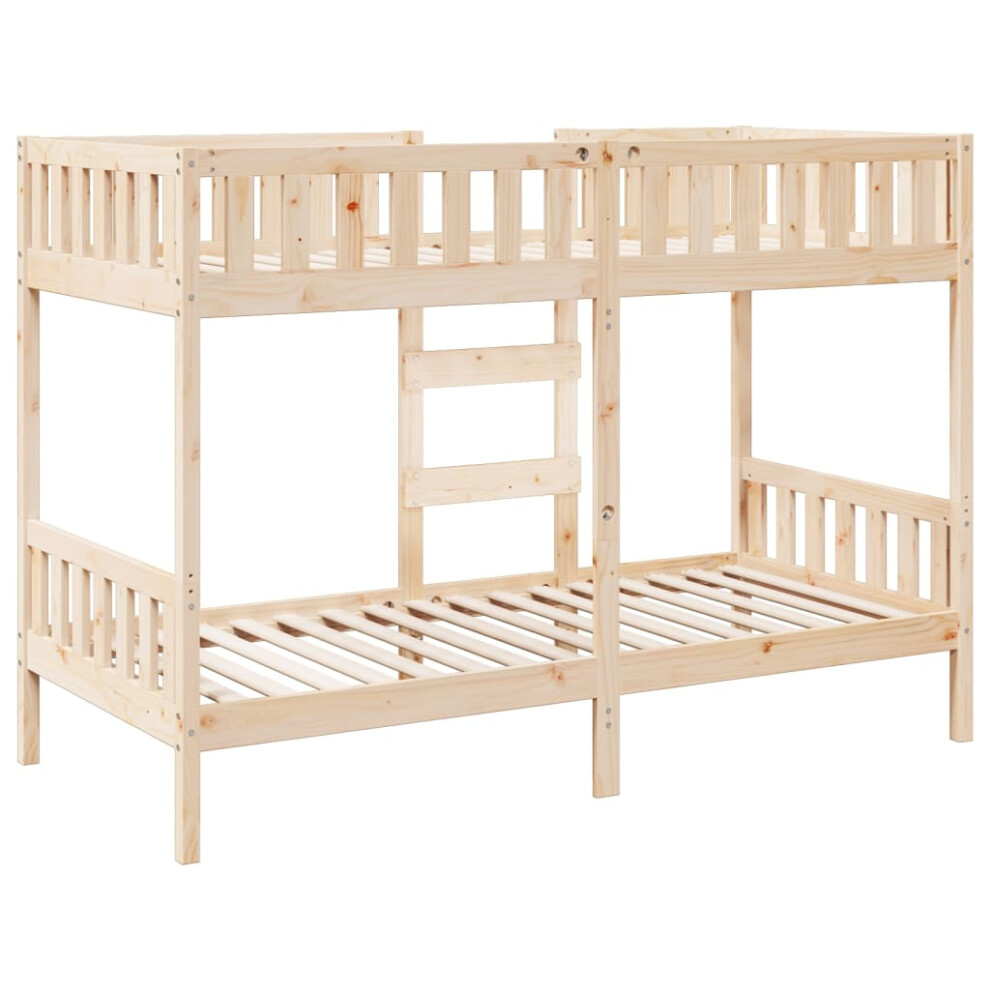 (natural, 90 x 200 cm) vidaXL Bunk Bed Loft Bed Kids Bed Frame Wax Solid Wood Pine