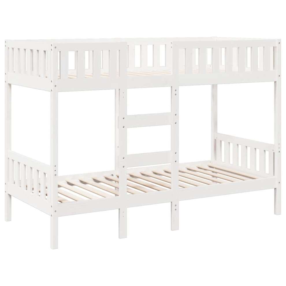 Vidaxl (, 75 X 190 Cm) Bunk Bed Loft Bed Kids Bed Frame Wax Solid Wood Pine White
