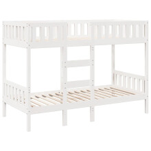 vidaXL Etagenbett Weiß 90x190 cm Massivholz Kiefer