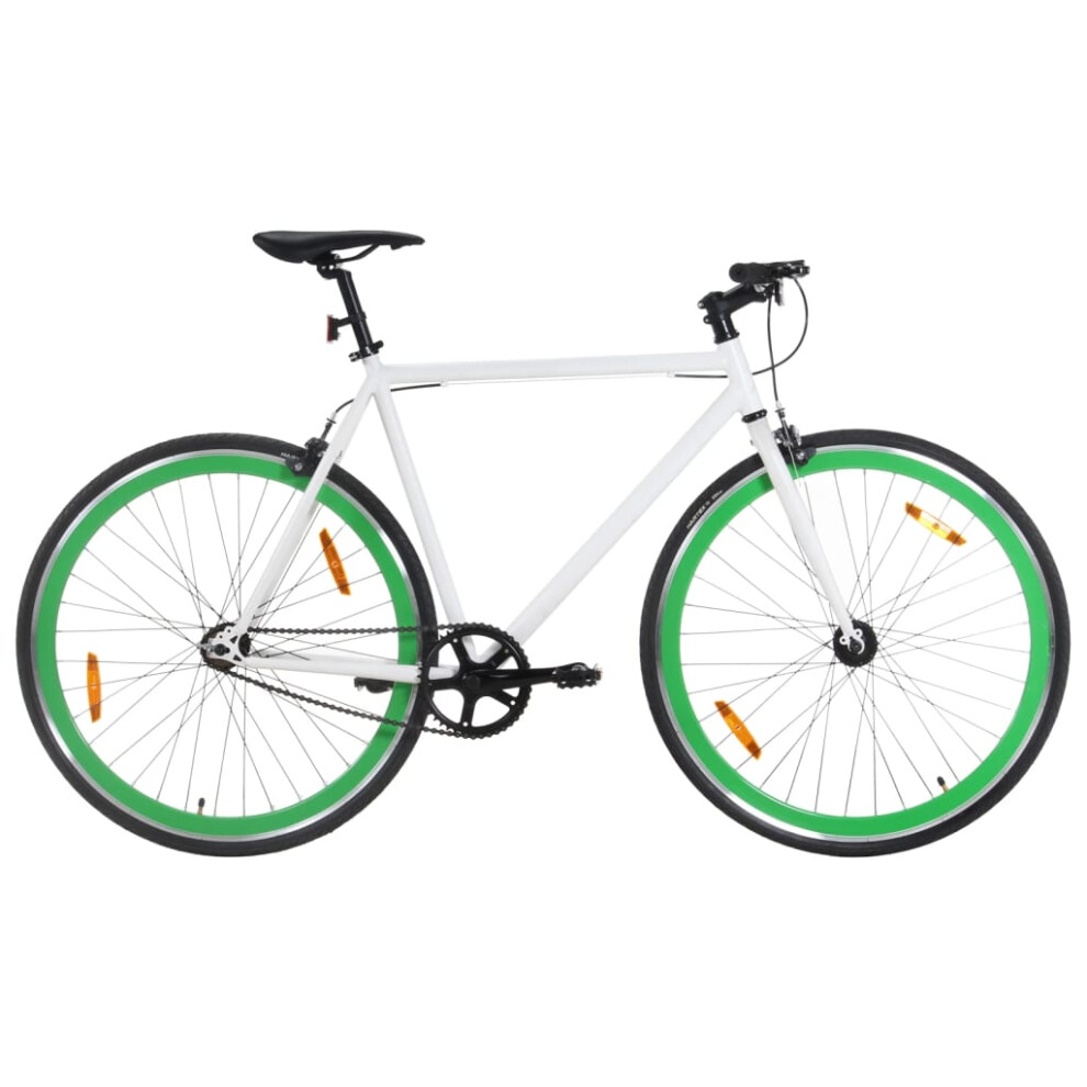 (white and green) vidaXL Fixed Gear Bike Single Speed Bike Urban Bicycle Fixed Gear Bicycle 700c