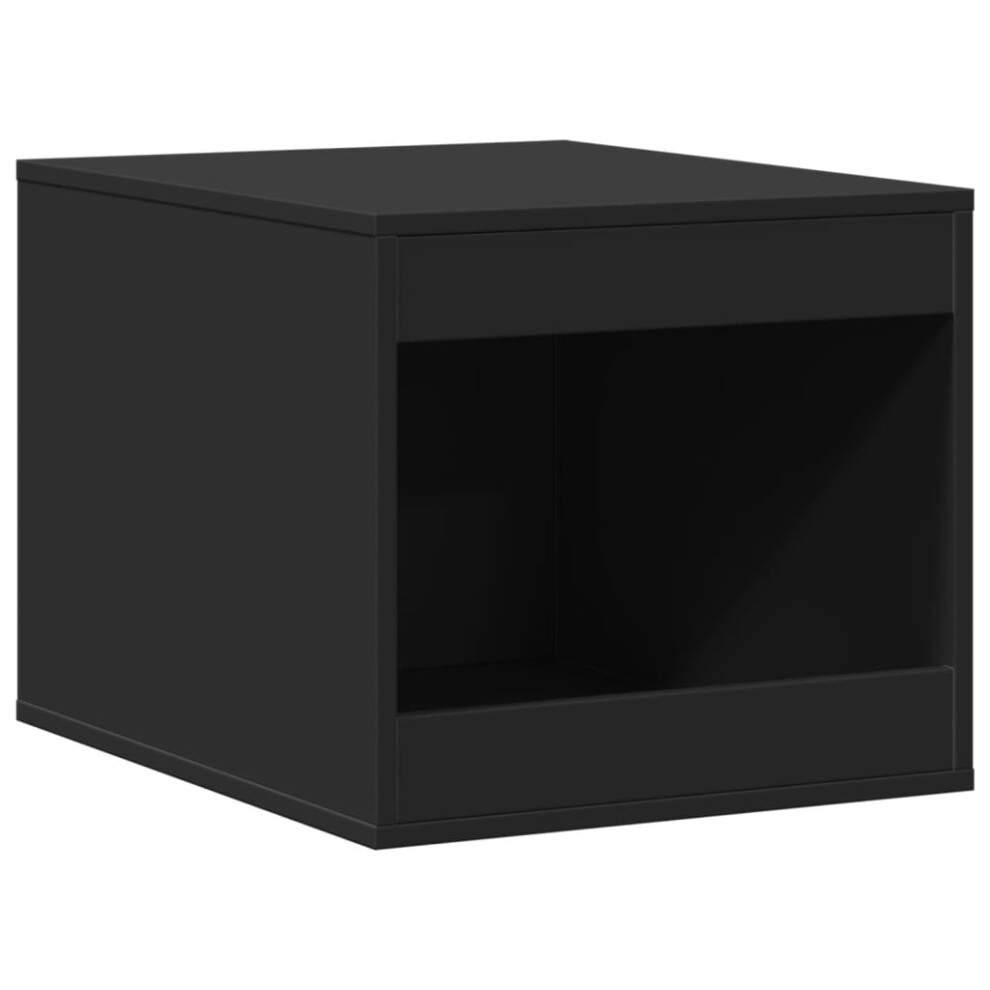 (black) vidaXL Cat Litter Box Enclosure Cat House End Table Engineered Wood