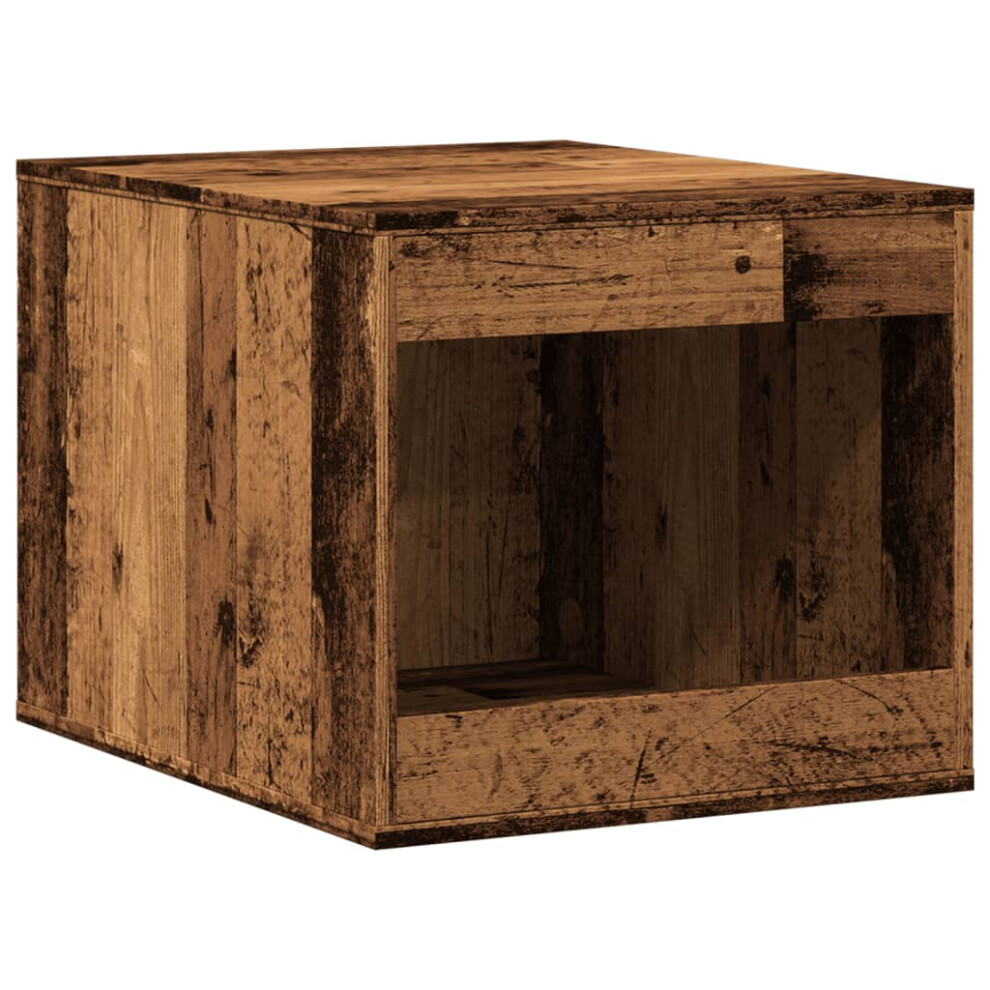 Vidaxl (Old Wood) Cat Litter Box Enclosure Cat House End Table Engineered Wood