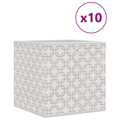 VidaXL (cream, 10 pcs) vidaXL Foldable Storage Boxes Storage Cube Storage Organiser Non-woven Fabric 1