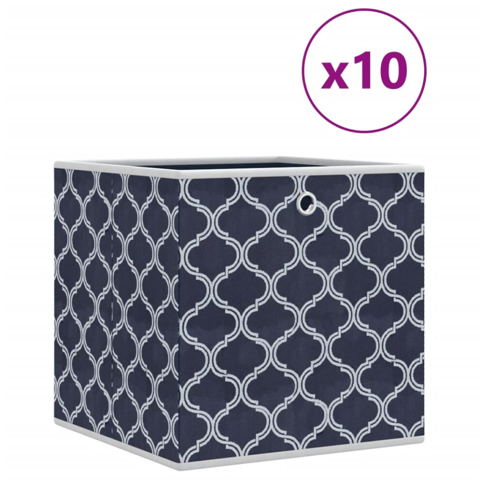 Vidaxl Blue (, 10 Pcs) Foldable Storage Boxes Storage Cube Storage Organiser Non-Woven Fabric