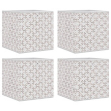 vidaXL Faltboxen 4 Stk. Creme 32x32x32 cm Vlies