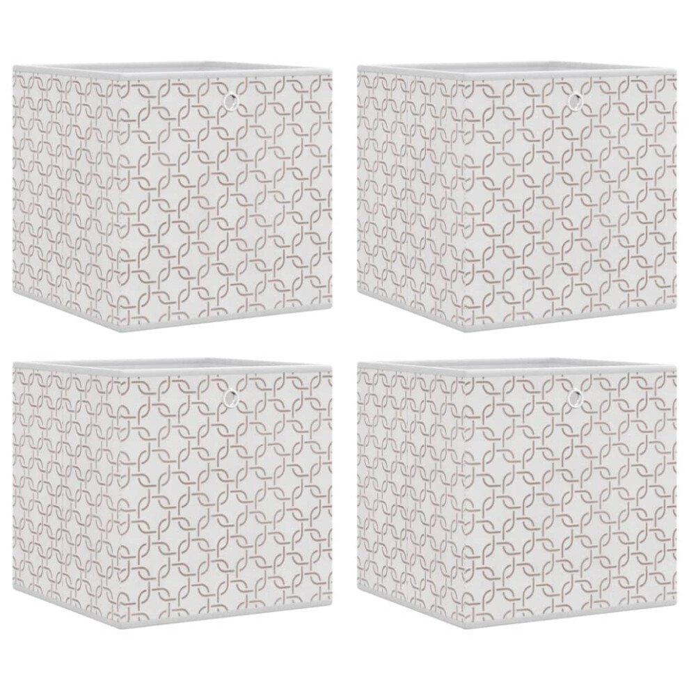 (cream, 4 pcs) vidaXL Foldable Storage Boxes Storage Cube Storage Organiser Non-woven Fabric