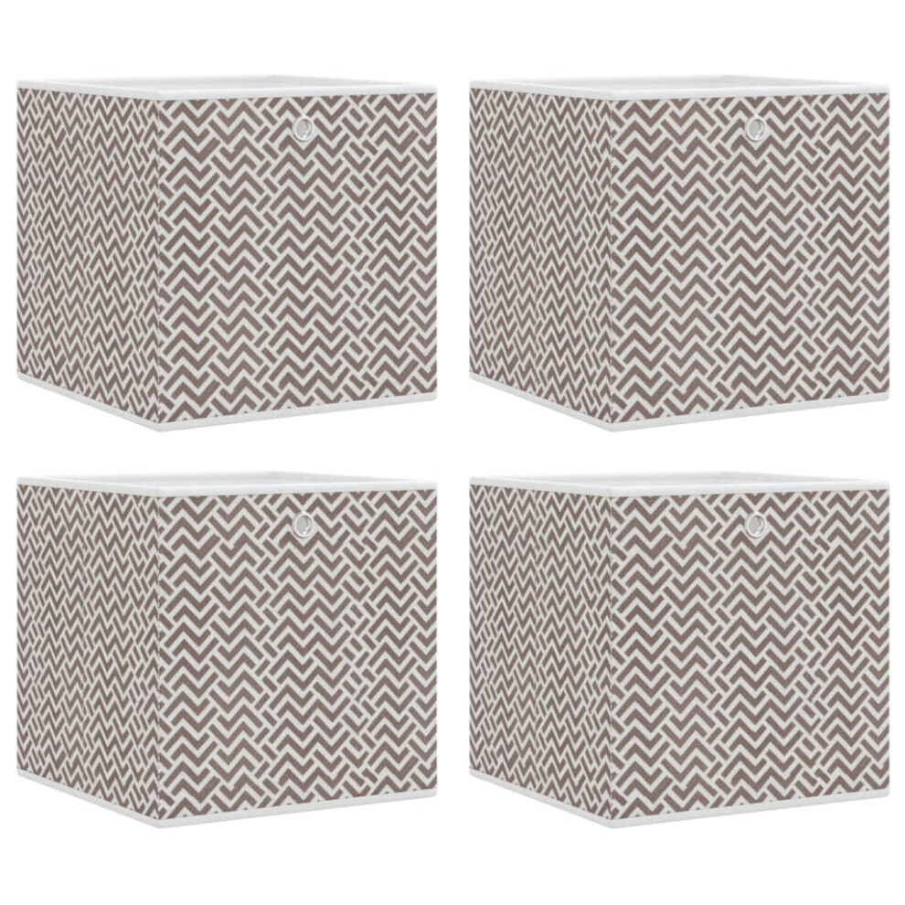 Vidaxl Brown (, 4 Pcs) Foldable Storage Boxes Storage Cube Storage Organiser Non-Woven Fabric