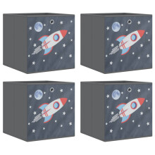vidaXL Faltboxen 4 Stk. Grau 32x32x32 cm Vlies