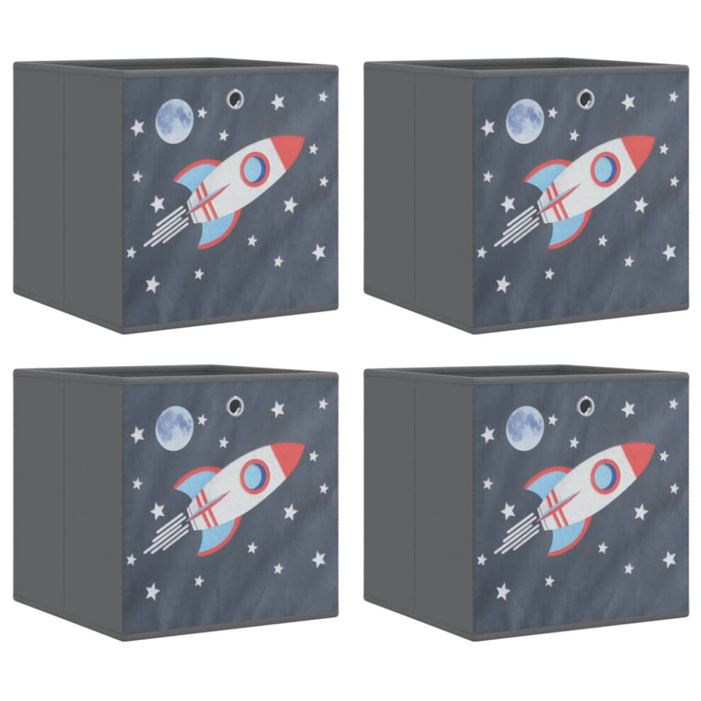 Vidaxl (Grey, 4 Pcs) Foldable Storage Boxes Storage Cube Storage Organiser Non-Woven Fabric