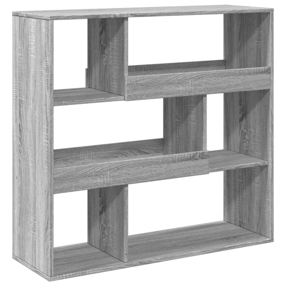 Vidaxl ( Sonoma, 100 X 33 X 94.5 Cm) Room Divider Privacy Screen Room Partition Bookcase Engineered Wood Grey
