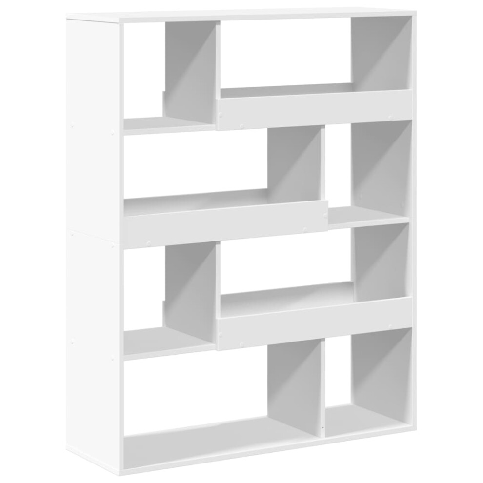 Vidaxl (, 100 X 33 X 125.5 Cm) Room Divider Privacy Screen Room Partition Bookcase Engineered Wood White