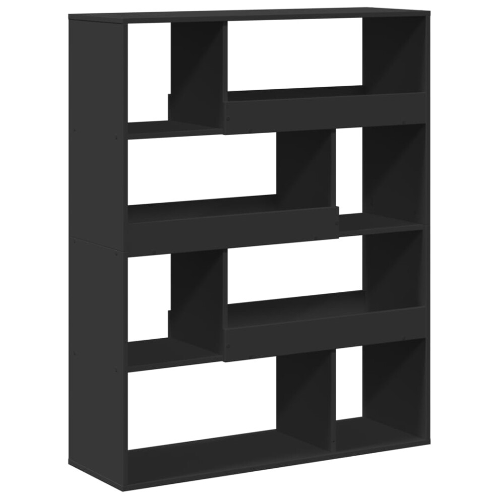 Vidaxl (, 100 X 33 X 125.5 Cm) Room Divider Privacy Screen Room Partition Bookcase Engineered Wood Black