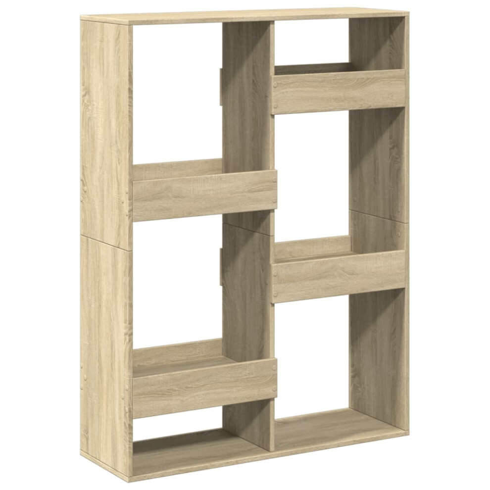 (sonoma oak, 100 x 33 x 135 cm) vidaXL Room Divider Privacy Screen Room Partition Bookcase Engineered Wood