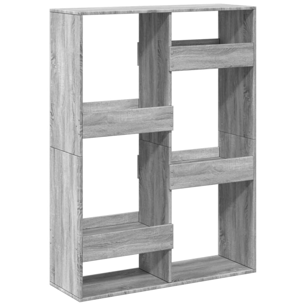Vidaxl ( Sonoma, 100 X 33 X 135 Cm) Room Divider Privacy Screen Room Partition Bookcase Engineered Wood Grey