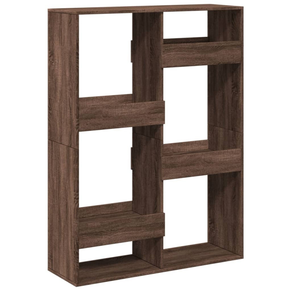 Vidaxl ( Oak, 100 X 33 X 135 Cm) Room Divider Privacy Screen Room Partition Bookcase Engineered Wood Brown