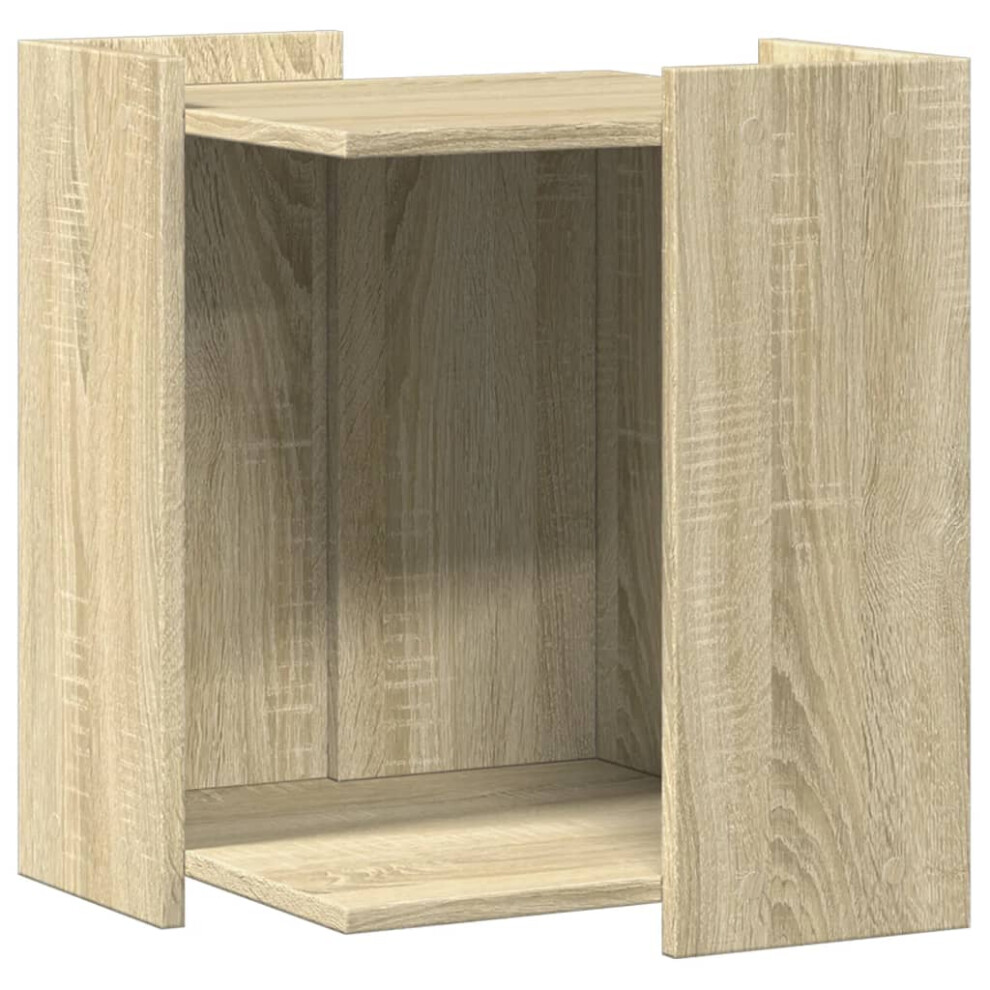 Vidaxl (Sonoma Oak, 42 X 42 X 51 Cm) Cat Litter Box Enclosure Cat House End Table Engineered Wood