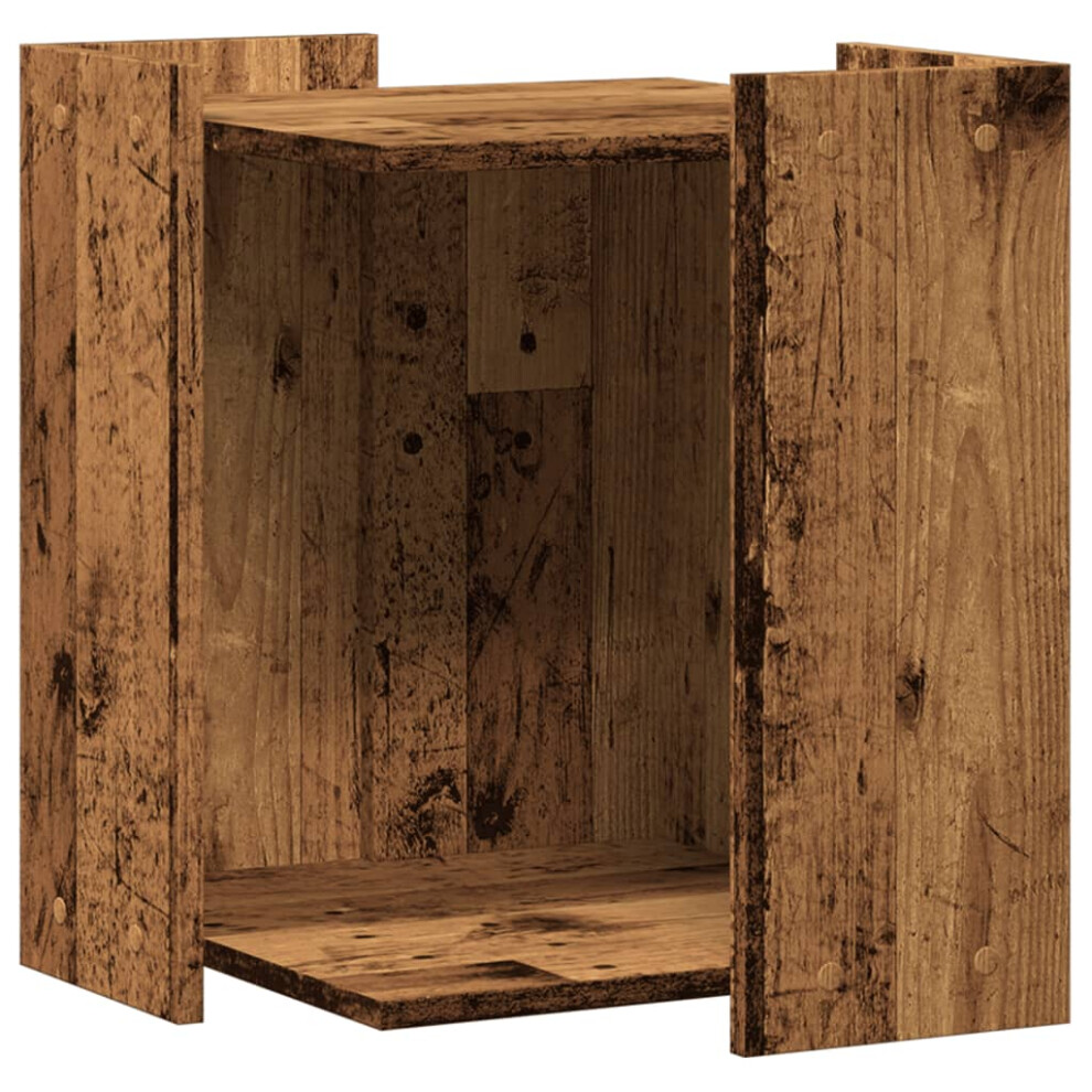 (old wood, 42 x 42 x 51 cm) vidaXL Cat Litter Box Enclosure Cat House End Table Engineered Wood