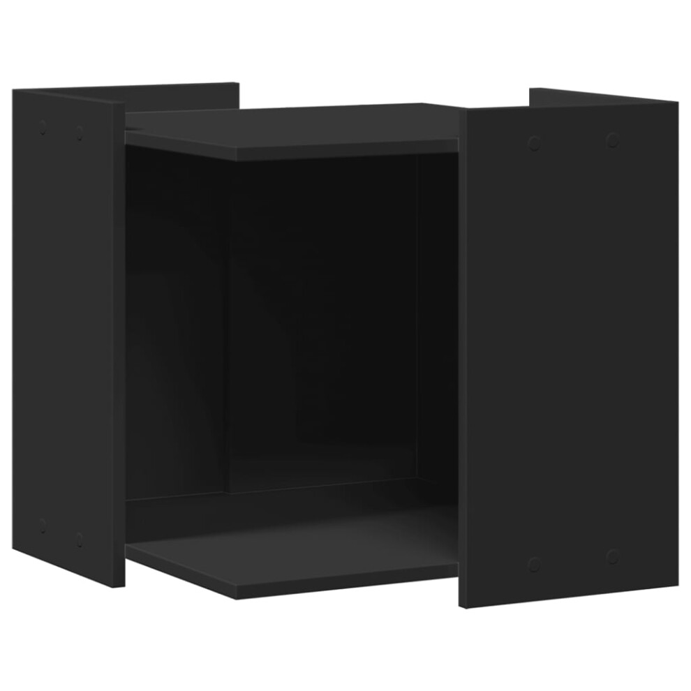 vidaXL Cat Litter Box Enclosure - Black - Engineered Wood - 53x53x51 cm - Image 2