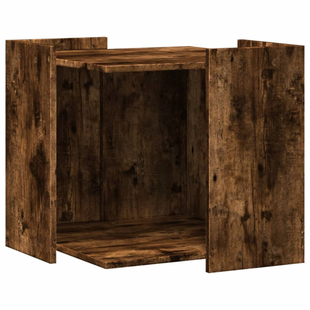 (smoked oak, 53 x 53 x 51 cm) vidaXL Cat Litter Box Enclosure Cat House End Table Engineered Wood