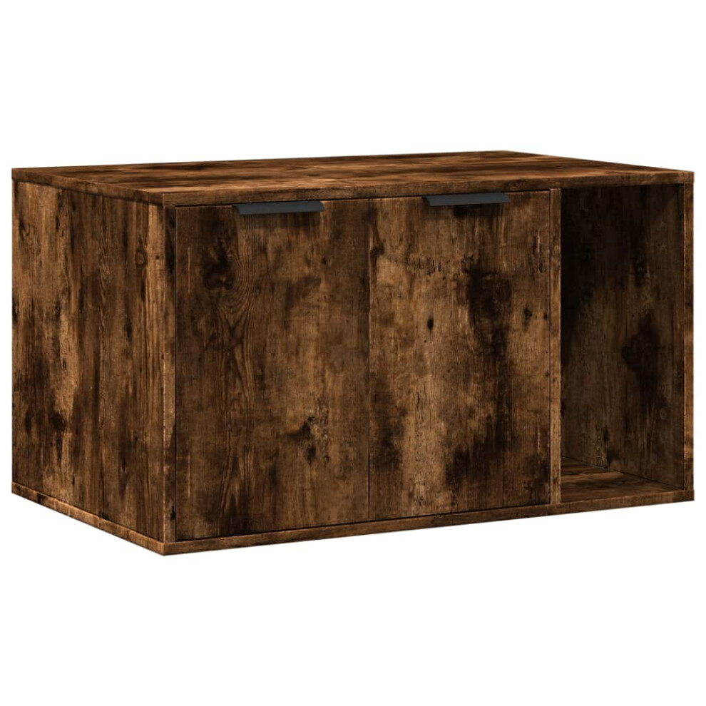 Vidaxl (Smoked Oak, 80 X 50 X 45 Cm) Cat Litter Box Enclosure Hidden Cat House Cat Cabinet Engineered Wood