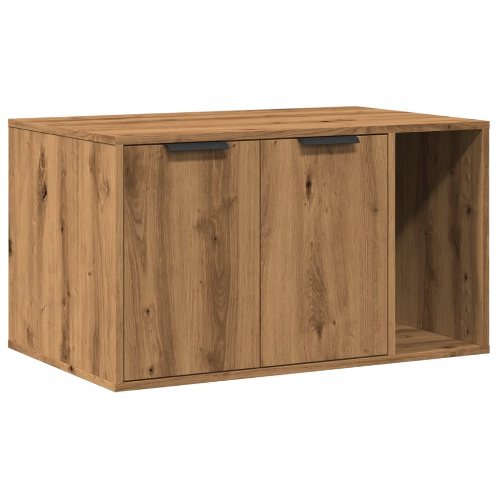 Vidaxl (Oak, 80 X 50 X 45 Cm) Cat Litter Box Enclosure Hidden Cat House Cat Cabinet Engineered Wood