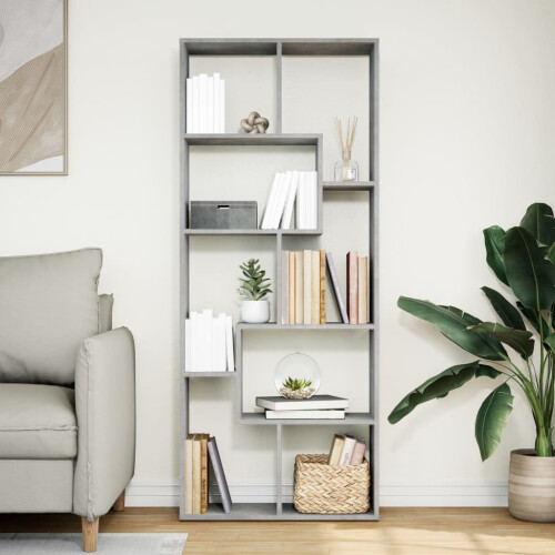 VidaXL (concrete grey) vidaXL Room Divider Bookcase Shelf Bookshelf Engineered Wood 2