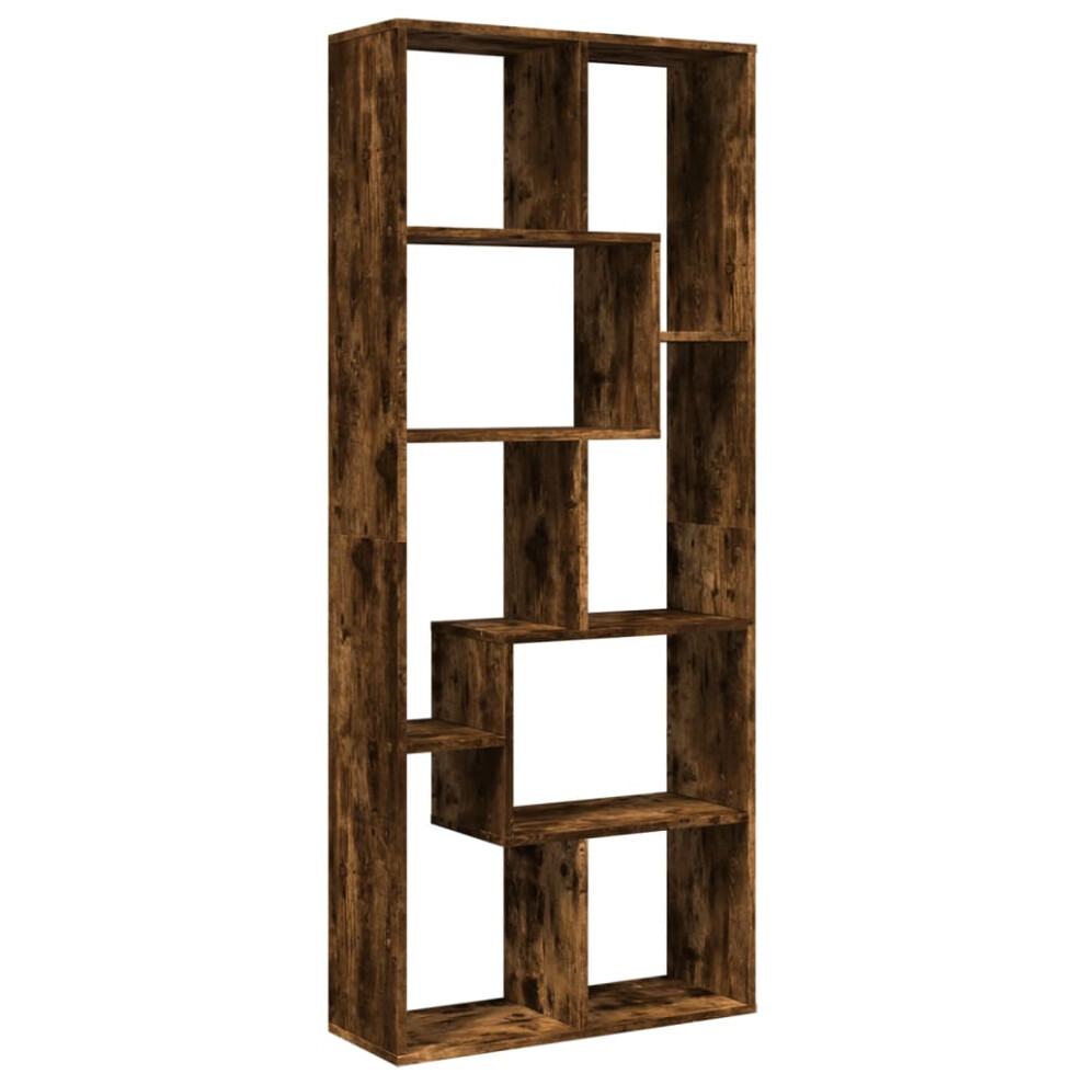 Vidaxl (Smoked Oak) Room Divider Bookcase Shelf Bookshelf Engineered Wood Brown
