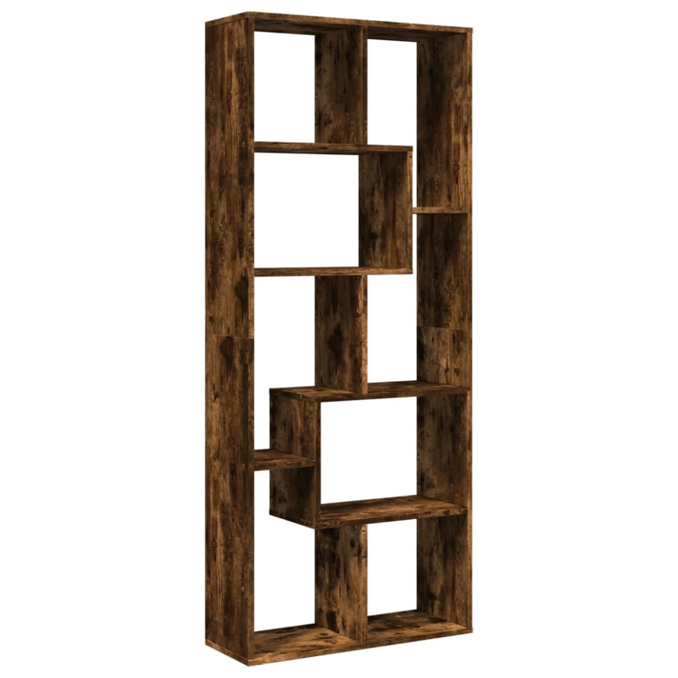 (smoked oak) vidaXL Room Divider Bookcase Shelf Bookshelf Engineered Wood