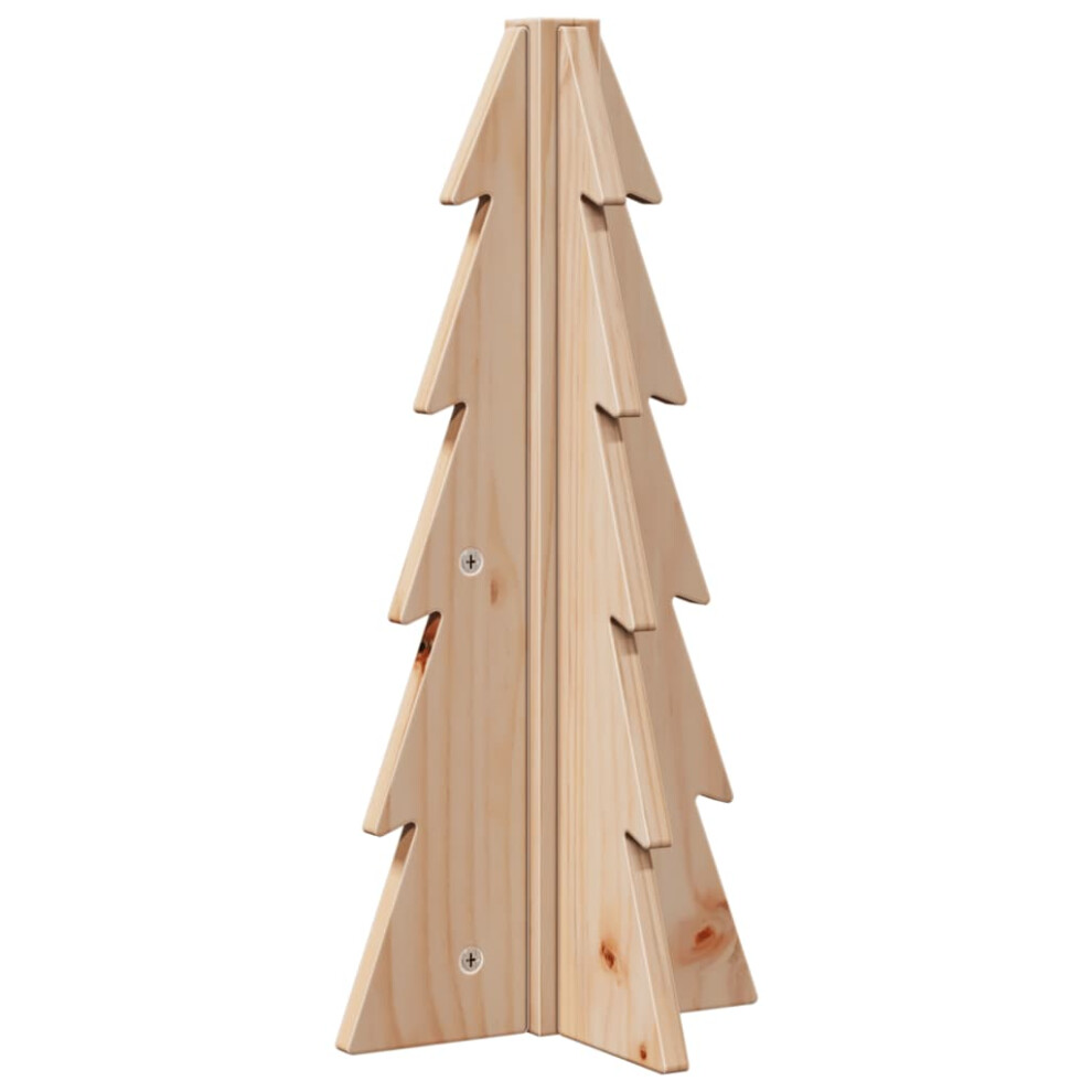 (natural, 49 cm) vidaXL Wooden Christmas Tree for Decoration Assemble Xmas Tree Solid Wood Pine