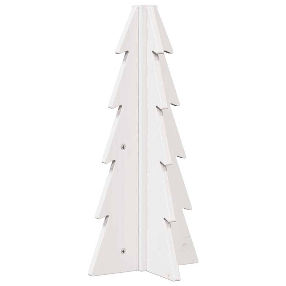 (white, 49 cm) vidaXL Wooden Christmas Tree for Decoration Assemble Xmas Tree Solid Wood Pine